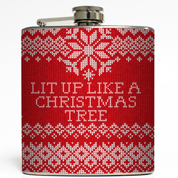 Large Flask Novelty 64 Oz Stainless Steel Christmas Sparkle Spirit New In  Box 26602572011