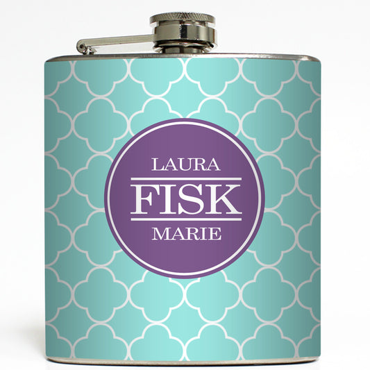 Moroccan Monogram - Full Name Flask