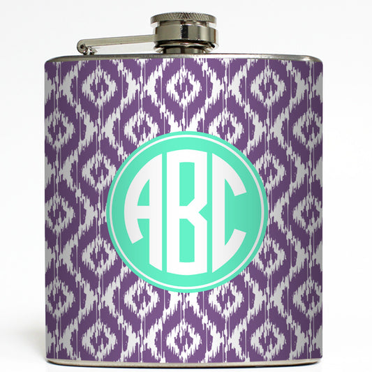 Natalie - Ikat Monogram Flask