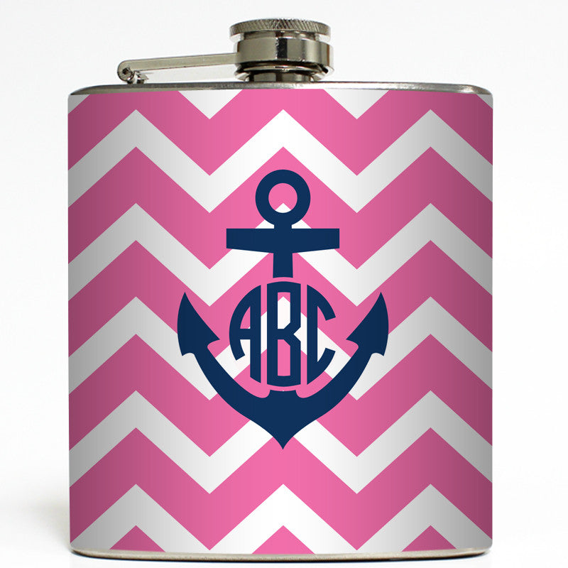 Zoey - Anchor Monogram Flask