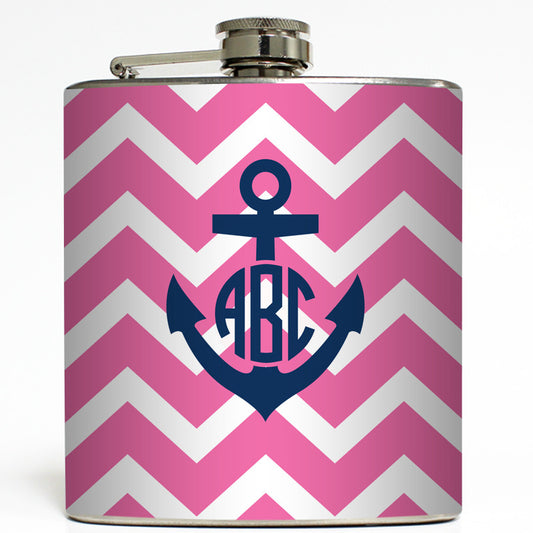 Zoey - Anchor Monogram Flask