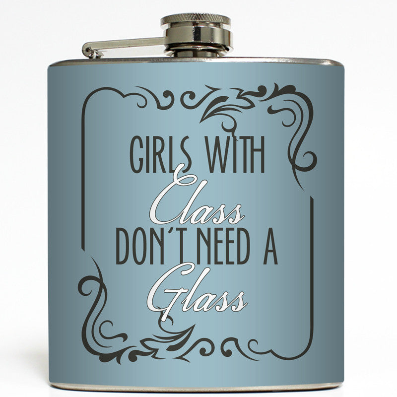 Girls With Class - Funny Flask