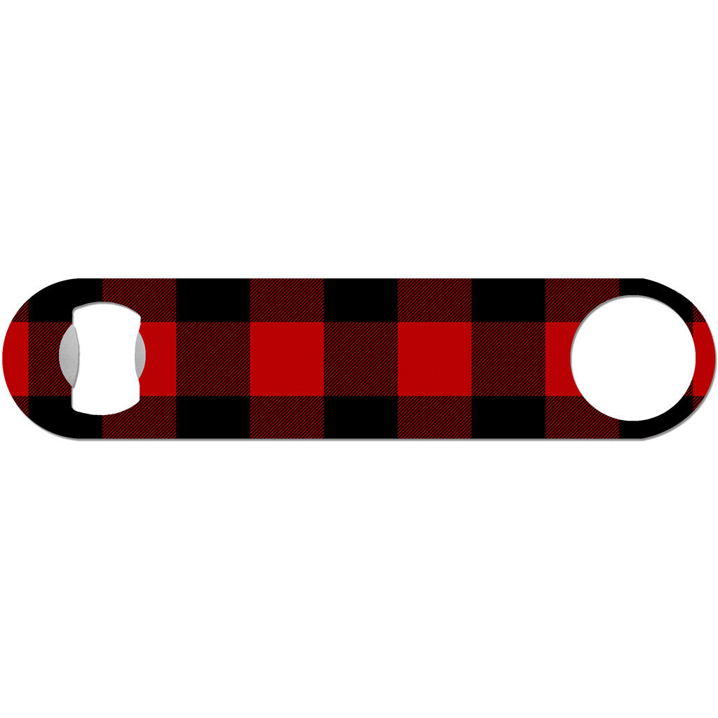 Red & Black Buffalo Plaid - Lumberjack Bottle Opener