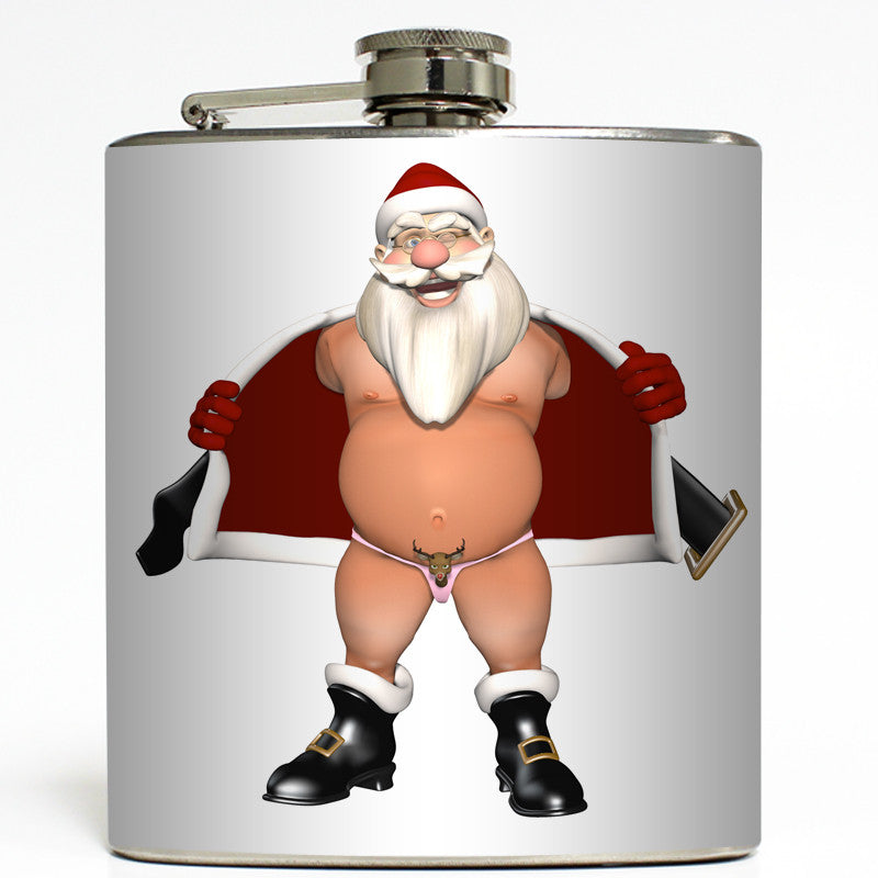 Reindeer Thong - Flashing Santa Flask