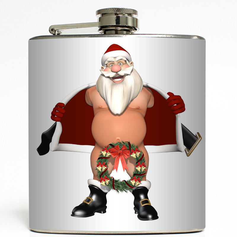 Christmas Wreath - Flashing Santa Flask