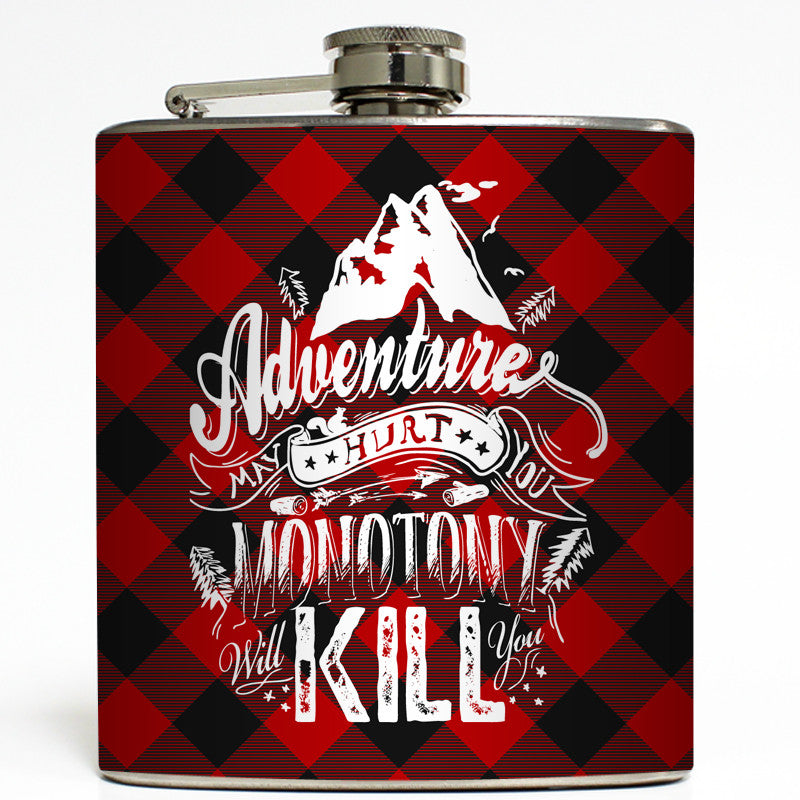 Adventure - Buffalo Check Flask