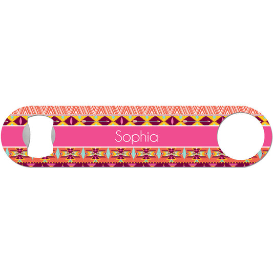 Pink Aztec - Personalized Bottle Opener