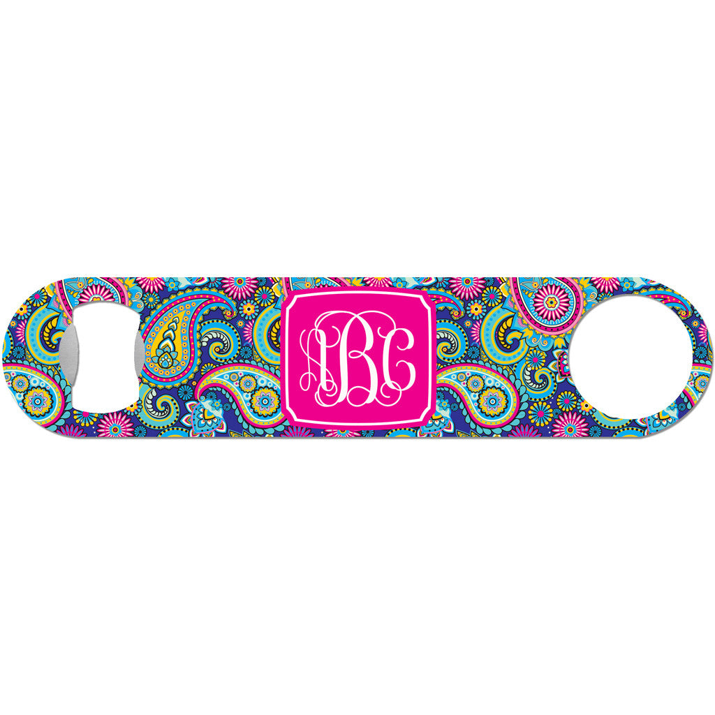 Personalized Blue Paisley - Monogram Bottle Opener