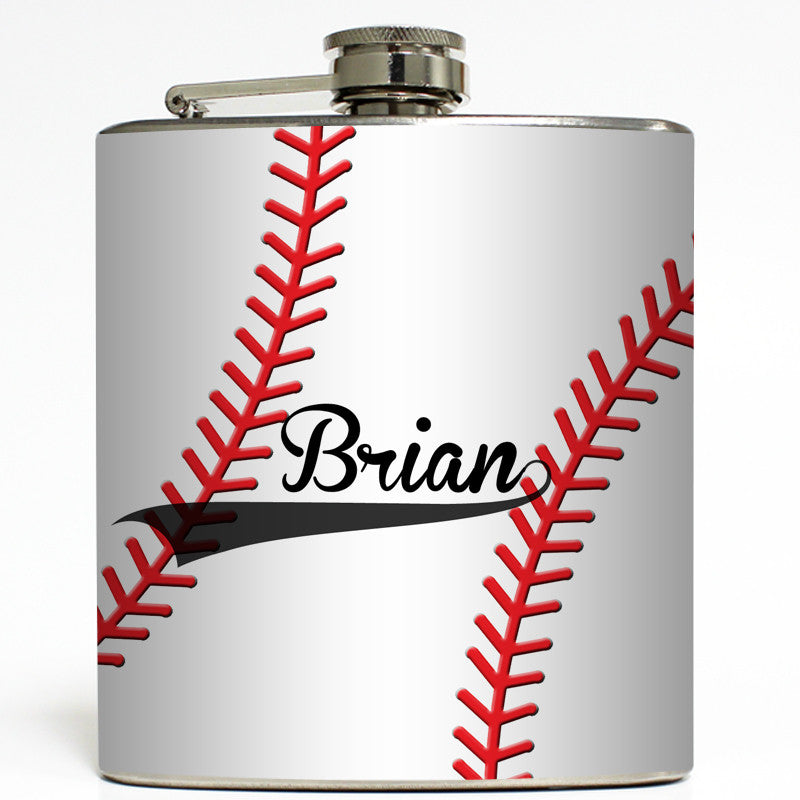 Personalized Baseball - Sports Flask