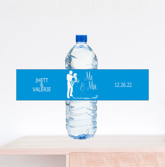 Bride and Groom Water Bottle Label