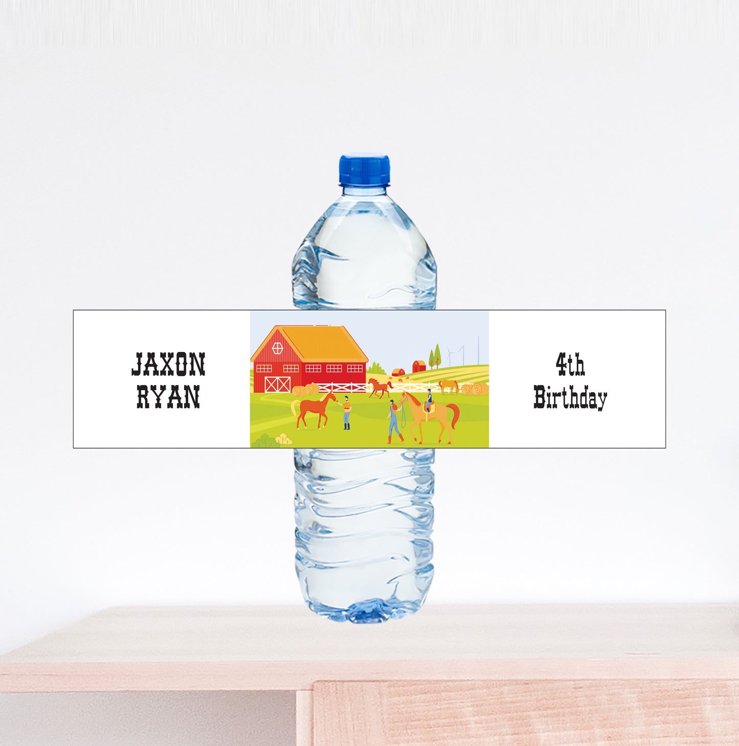 Western Barn Birthday Water Bottle Label