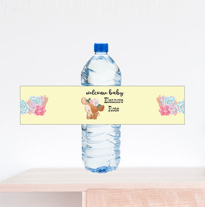 Welcome Baby Deer, Baby Shower Water Bottle Label